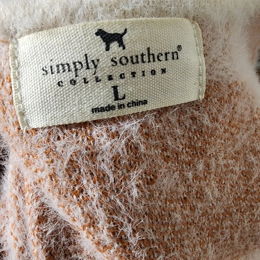 Simply Southern Fuzzy Checkered Print Long Cardigan Size‎ Large - Picture 5 of 6